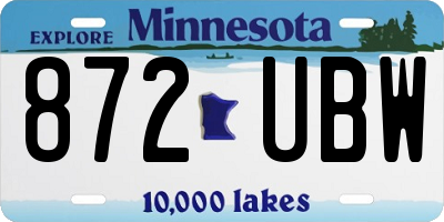 MN license plate 872UBW