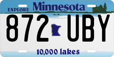 MN license plate 872UBY