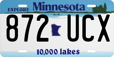 MN license plate 872UCX