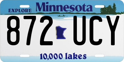 MN license plate 872UCY