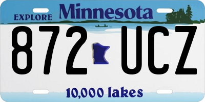 MN license plate 872UCZ