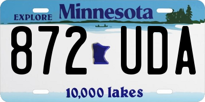MN license plate 872UDA