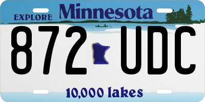 MN license plate 872UDC