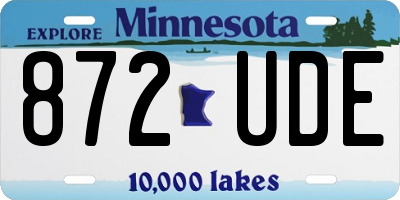MN license plate 872UDE