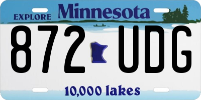 MN license plate 872UDG