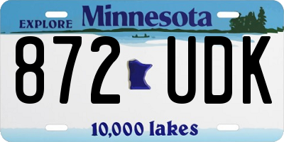 MN license plate 872UDK
