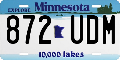 MN license plate 872UDM