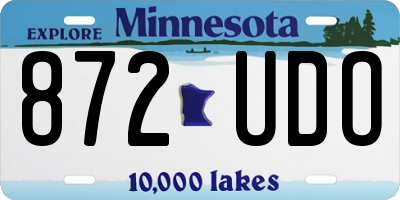 MN license plate 872UDO