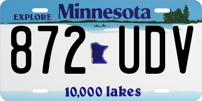 MN license plate 872UDV