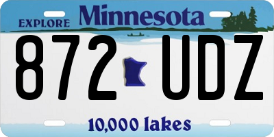 MN license plate 872UDZ