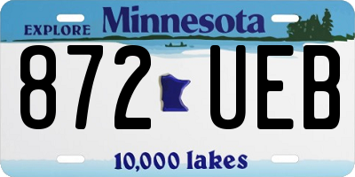 MN license plate 872UEB