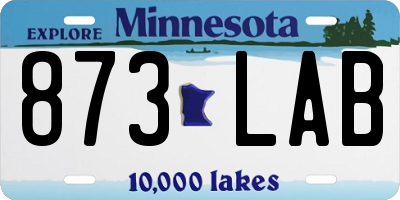 MN license plate 873LAB