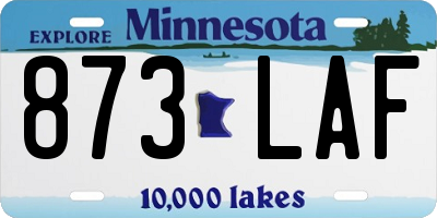 MN license plate 873LAF