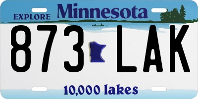 MN license plate 873LAK