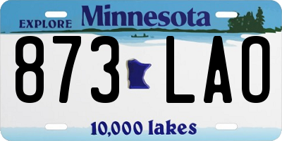 MN license plate 873LAO
