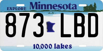 MN license plate 873LBD