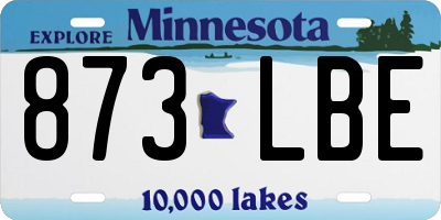 MN license plate 873LBE