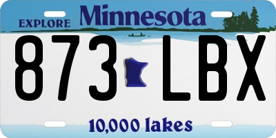 MN license plate 873LBX