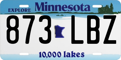 MN license plate 873LBZ