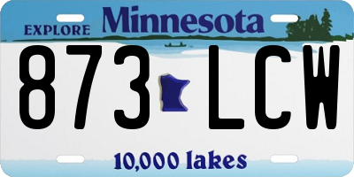 MN license plate 873LCW