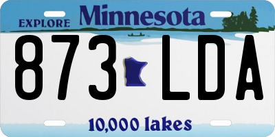 MN license plate 873LDA