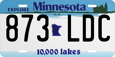 MN license plate 873LDC