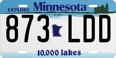 MN license plate 873LDD