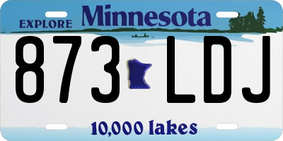 MN license plate 873LDJ