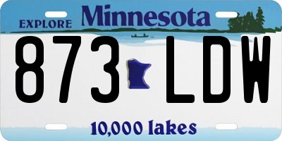MN license plate 873LDW