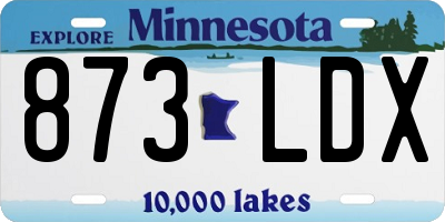 MN license plate 873LDX