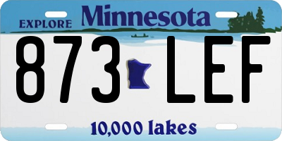 MN license plate 873LEF