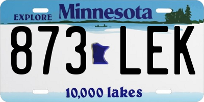 MN license plate 873LEK