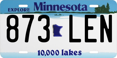 MN license plate 873LEN