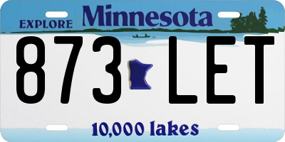 MN license plate 873LET