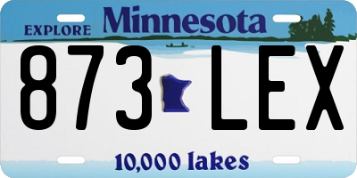 MN license plate 873LEX