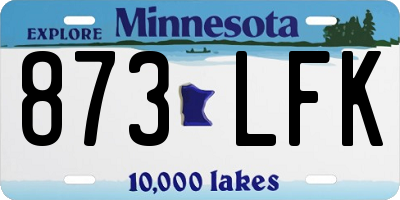 MN license plate 873LFK