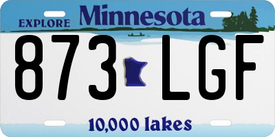 MN license plate 873LGF