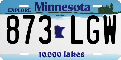 MN license plate 873LGW