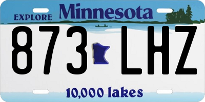 MN license plate 873LHZ