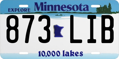 MN license plate 873LIB
