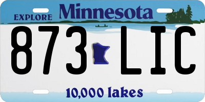 MN license plate 873LIC