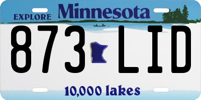 MN license plate 873LID
