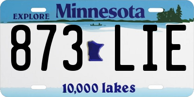 MN license plate 873LIE