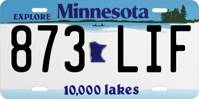 MN license plate 873LIF