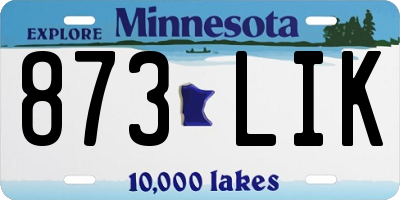 MN license plate 873LIK