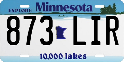 MN license plate 873LIR