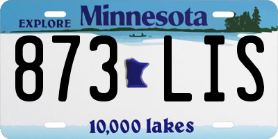 MN license plate 873LIS