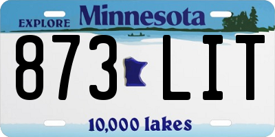 MN license plate 873LIT