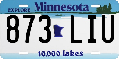 MN license plate 873LIU