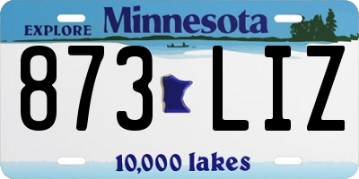 MN license plate 873LIZ